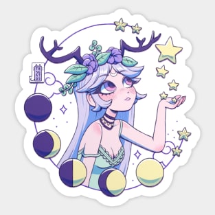 Deer Girl Sticker